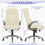Ergonomic Executive Swivel Rolling Home Office Chair with Padded Flip-up Arms, Adjustable Tilt Lock for Adult Working Study