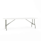 30W x 96L Bi-Fold Granite White Plastic Event Table with Carrying Handle