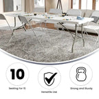 30W x 96L Bi-Fold Granite White Plastic Event Table with Carrying Handle