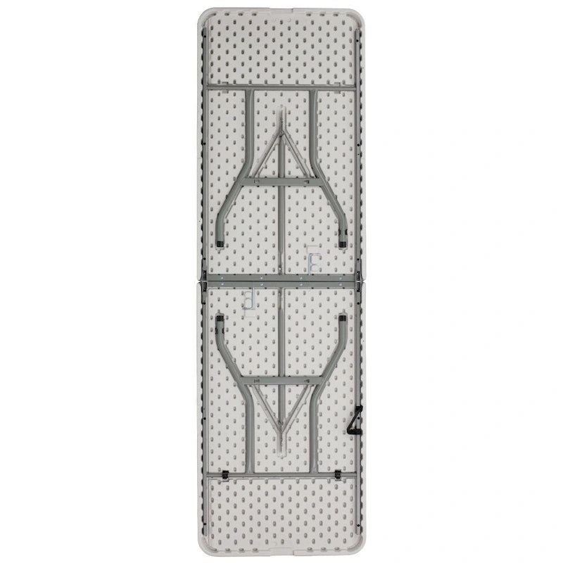 30W x 96L Bi-Fold Granite White Plastic Event Table with Carrying Handle