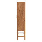 Sibu Bohemian Natural Rattan and Teak Wood Tall Cabinet