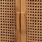 Sibu Bohemian Natural Rattan and Teak Wood Tall Cabinet
