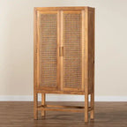 Sibu Bohemian Natural Rattan and Teak Wood Tall Cabinet