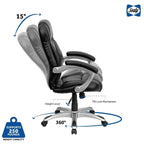 Sealy Kronos Mid-Back Ergonomic Swivel Office Chair with Padded Armrests