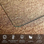 Office Chair Mat 46 x 36 with Tempered Glass for Hard Floor Protection