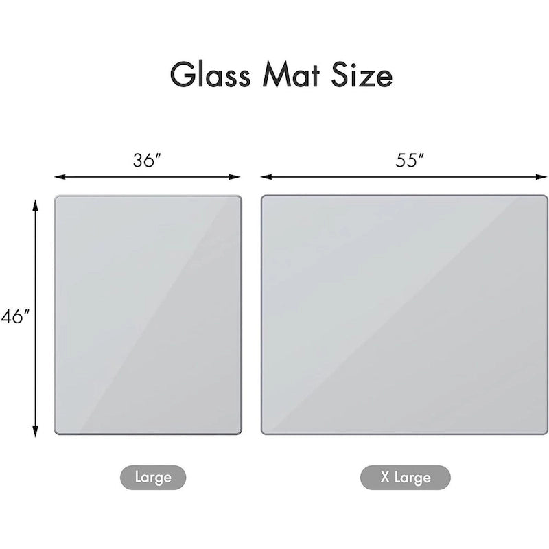 Office Chair Mat 46 x 36 with Tempered Glass for Hard Floor Protection