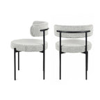 Roundhill Durban 5-Piece Round Dining Set, Trestle Dining Table with 4 Boucle Chairs