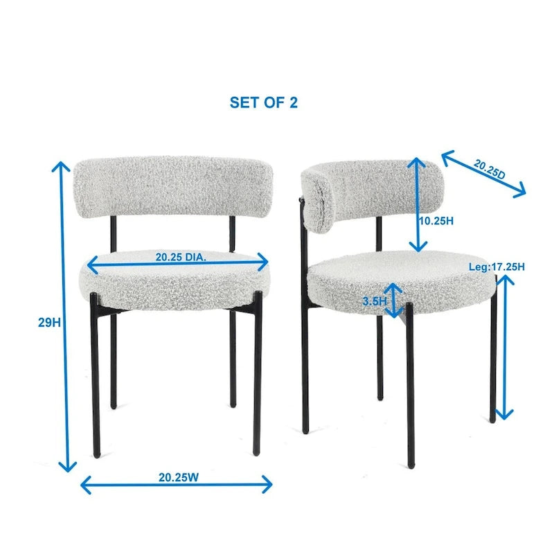 Roundhill Durban 5-Piece Round Dining Set, Trestle Dining Table with 4 Boucle Chairs