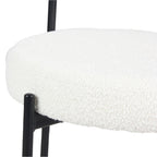 Roundhill Durban 5-Piece Round Dining Set, Trestle Dining Table with 4 Boucle Chairs