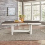 Brook Bay White Trestle Table Set with Chairs - 5, 6, or 7 Pieces