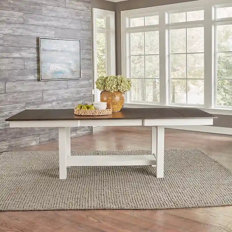 Brook Bay White Trestle Table Set with Chairs - 5, 6, or 7 Pieces