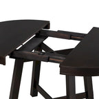 Round Extendable Wood Kitchen Dining Table with 16 Leaf
