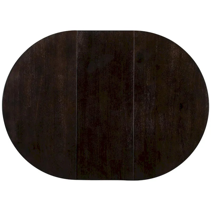 Round Extendable Wood Kitchen Dining Table with 16 Leaf