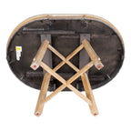Round Extendable Wood Kitchen Dining Table with 16 Leaf