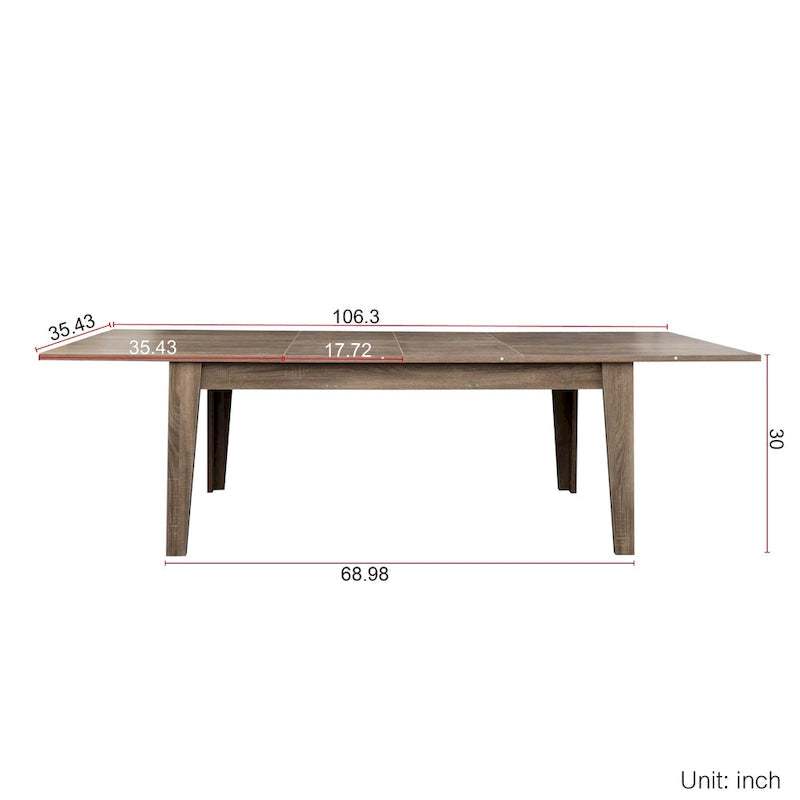 Rectangular Extendable Dining Table Functional Kitchen Table for 4-12 People