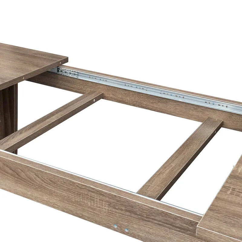 Rectangular Extendable Dining Table Functional Kitchen Table for 4-12 People