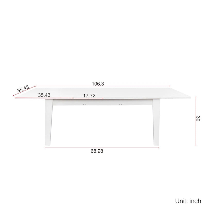 Rectangular Extendable Dining Table Functional Kitchen Table for 4-12 People