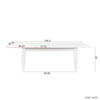Rectangular Extendable Dining Table Functional Kitchen Table for 4-12 People