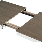 7-Piece Wooden Extendable Dining Table Set with 12 Leaf and 2 Drawers, 6 Chairs