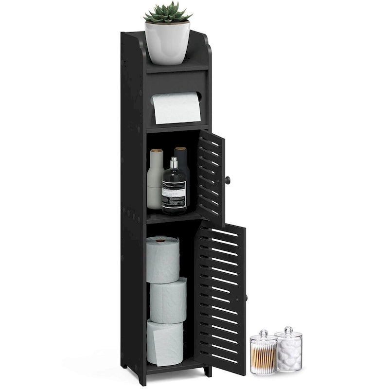 Nestl Bathroom Storage Organizer - Floor Standing Tall Cabinet for Toilet Paper, Towel & Other Bathroom Storage Accessories