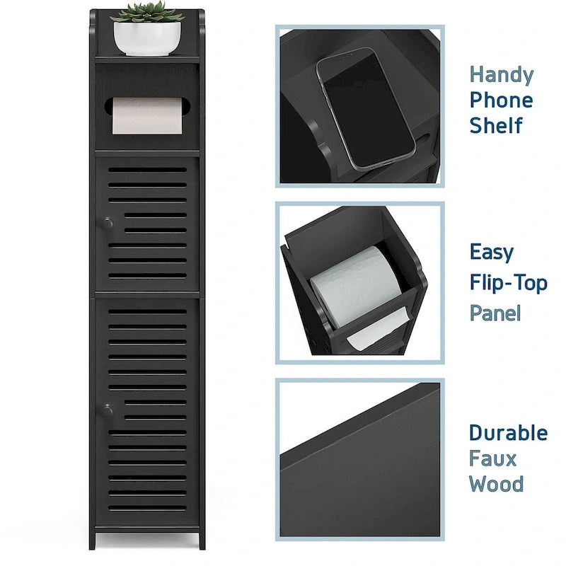 Nestl Bathroom Storage Organizer - Floor Standing Tall Cabinet for Toilet Paper, Towel & Other Bathroom Storage Accessories
