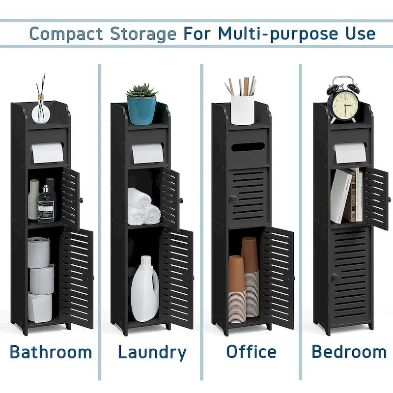 Nestl Bathroom Storage Organizer - Floor Standing Tall Cabinet for Toilet Paper, Towel & Other Bathroom Storage Accessories