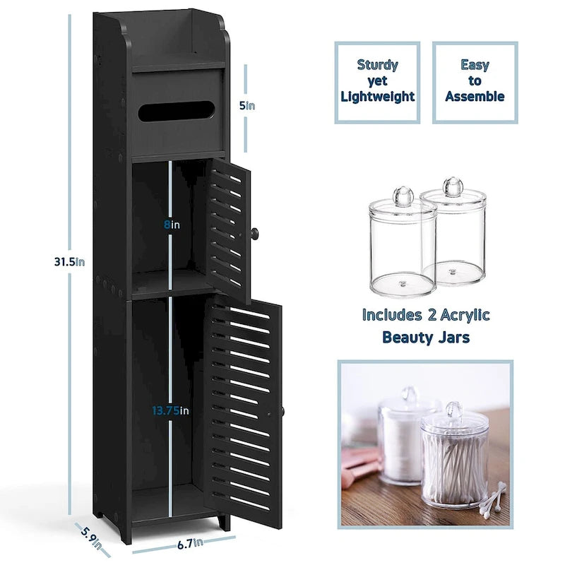 Nestl Bathroom Storage Organizer - Floor Standing Tall Cabinet for Toilet Paper, Towel & Other Bathroom Storage Accessories