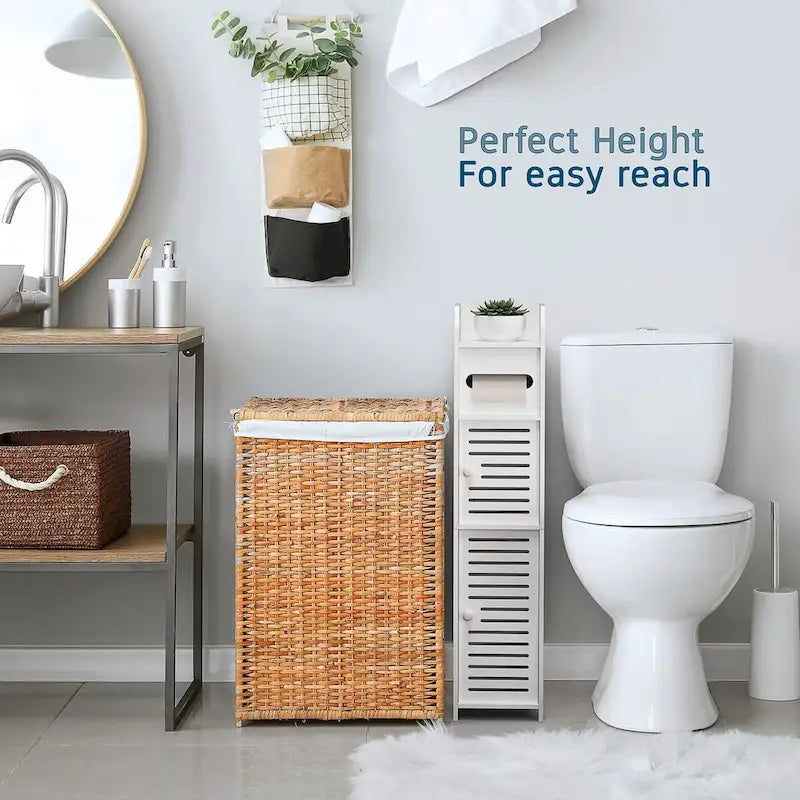 Nestl Bathroom Storage Organizer - Floor Standing Tall Cabinet for Toilet Paper, Towel & Other Bathroom Storage Accessories