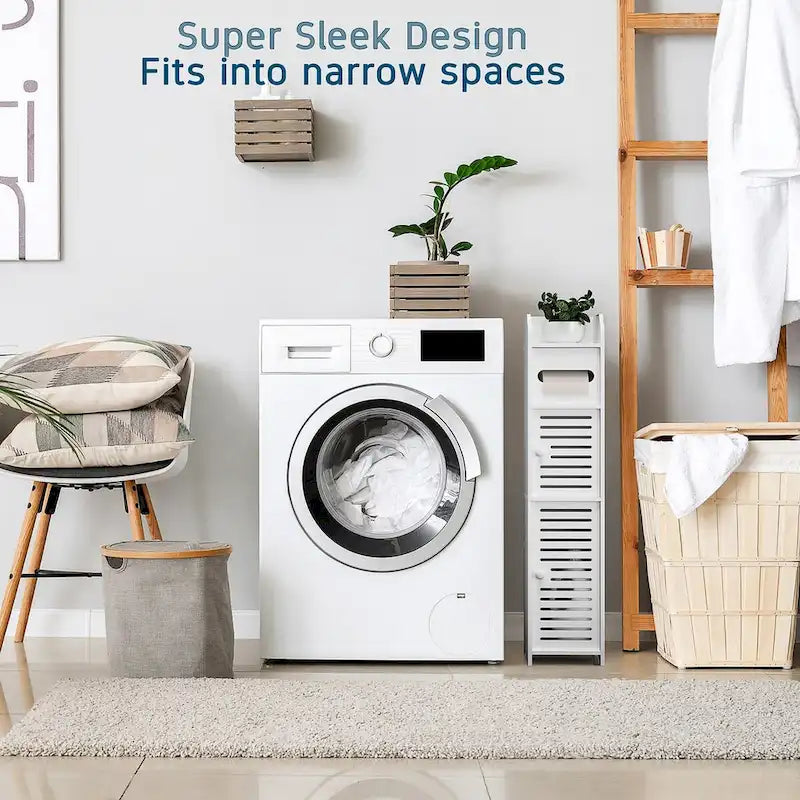 Nestl Bathroom Storage Organizer - Floor Standing Tall Cabinet for Toilet Paper, Towel & Other Bathroom Storage Accessories