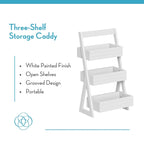 RiverRidge Home Lightweight Portable 3-Shelf Storage Caddy Organizer - White