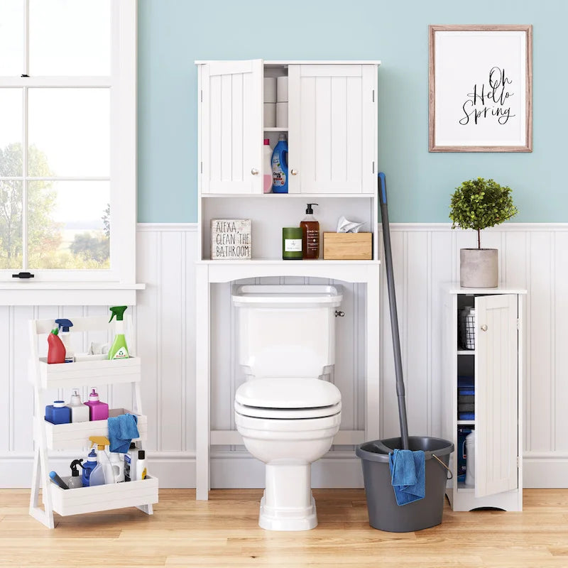 RiverRidge Home Lightweight Portable 3-Shelf Storage Caddy Organizer - White