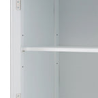 Tall Bathroom Storage Cabinet with Glass Doors Free Standing Cabinet with Two Drawers