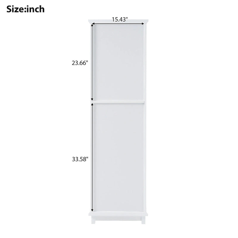 Tall Bathroom Storage Cabinet with Glass Doors Free Standing Cabinet with Two Drawers