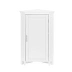 RiverRidge Somerset Corner Floor Bathroom Storage Cabinet Organizer with Doors and an Adjustable Shelf - White