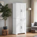 Bathroom Storage Cabinet with Doors and Drawer, Multiple Storage Space, Adjustable Shelf