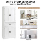 Bathroom Storage Cabinet with Doors and Drawer, Multiple Storage Space, Adjustable Shelf