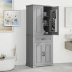 Bathroom Storage Cabinet with Doors and Drawer, Multiple Storage Space, Adjustable Shelf