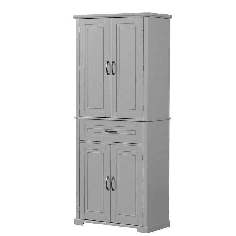 Bathroom Storage Cabinet with Doors and Drawer, Multiple Storage Space, Adjustable Shelf