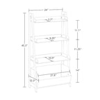 RiverRidge Amery 4-Tier 24in Ladder Shelf with Display Shelf and Storage Organizer Bin - White with 2 10 Floating Bookshelves