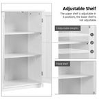 Yaheetech Bathroom Storage Cabinet with Adjustable Shelf, White - N/A