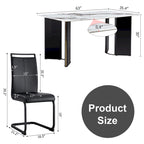 Table and chair set. 1 table and 4 chairs. Rectangular dining table