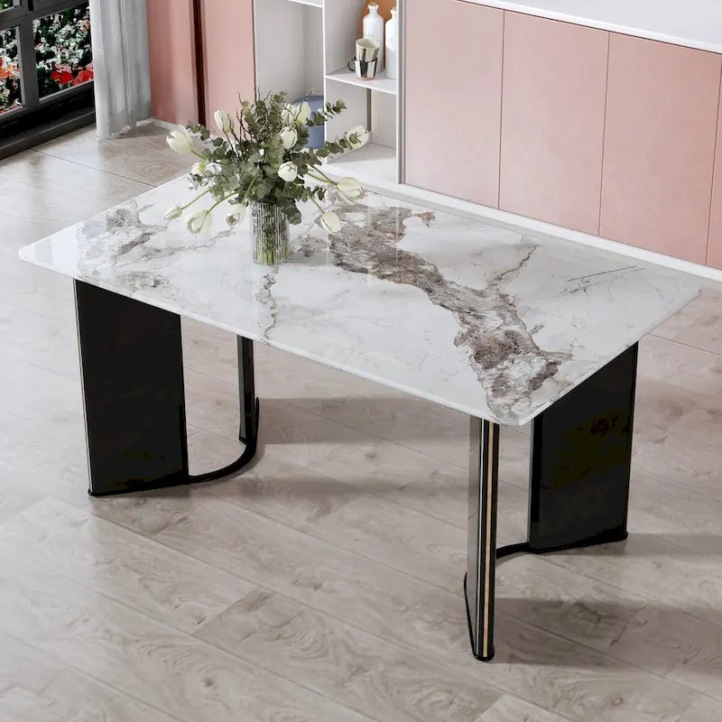 Table and chair set. 1 table and 4 chairs. Rectangular dining table
