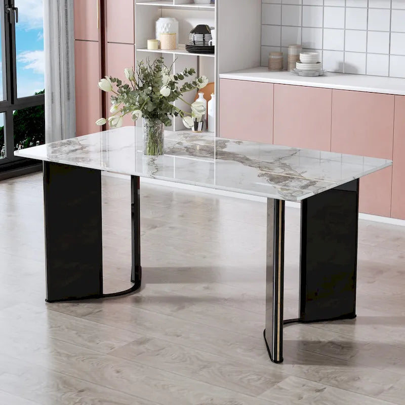 Table and chair set. 1 table and 4 chairs. Rectangular dining table
