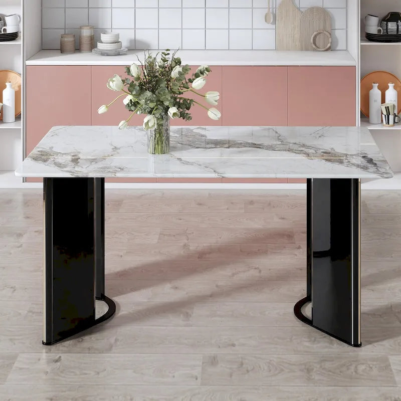 Table and chair set. 1 table and 4 chairs. Rectangular dining table