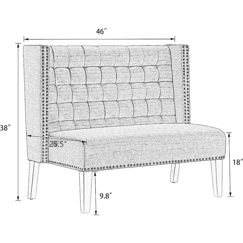 Settee couch,Modern Loveseat Settee Bench Sofa 2-Seat Sofa Couch Tufted Love Seat Dining Bench with Nail Head for Living Room