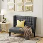 Settee couch,Modern Loveseat Settee Bench Sofa 2-Seat Sofa Couch Tufted Love Seat Dining Bench with Nail Head for Living Room