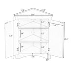 MDF Triangle Corner Cabinet with Adjustable Shelves