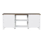 58-inch Farmhouse White Barn Door Media Console TV Stand for TVs up to 65