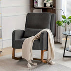 Rocking Chair, Indoor Upholstered Rocking Chair for Living Room, Modern Glider Rocker Chair w/Pillow