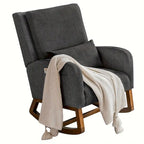 Rocking Chair, Indoor Upholstered Rocking Chair for Living Room, Modern Glider Rocker Chair w/Pillow